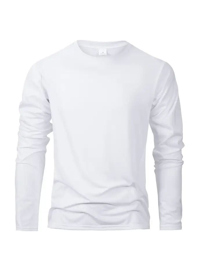 T-shirts à manches longues pour hommes T-shirts décontractés à col rond évacuant l'humidité hauts po