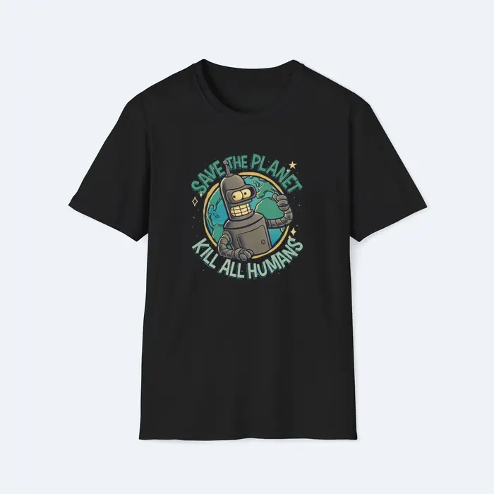 Save The Planet Bender Tee - T-shirt graphique amusant Futurama, chemise de robot écologiste, Eco & 
