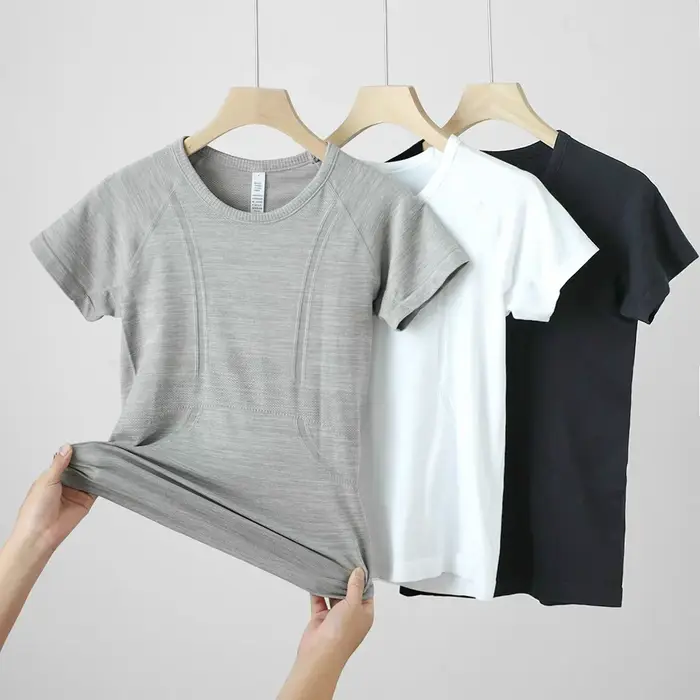 Femmes Yoga haut sans couture Sport t-shirts chemise de Fitness vêtements