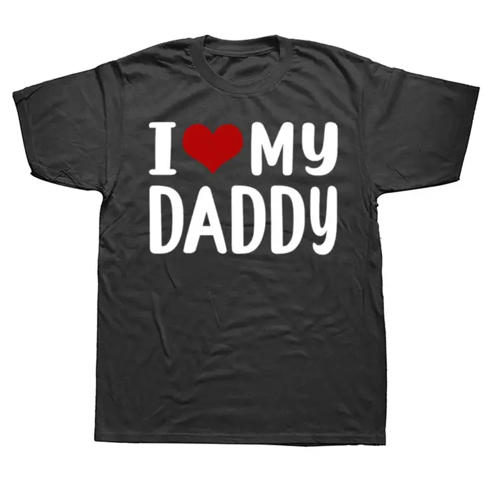 T-shirt en coton imprimé « I Love My Daddy » – Cadeau original et amusant pour la fête des pères pour papa et grand-père – T-shirts graphiques – Camisetas