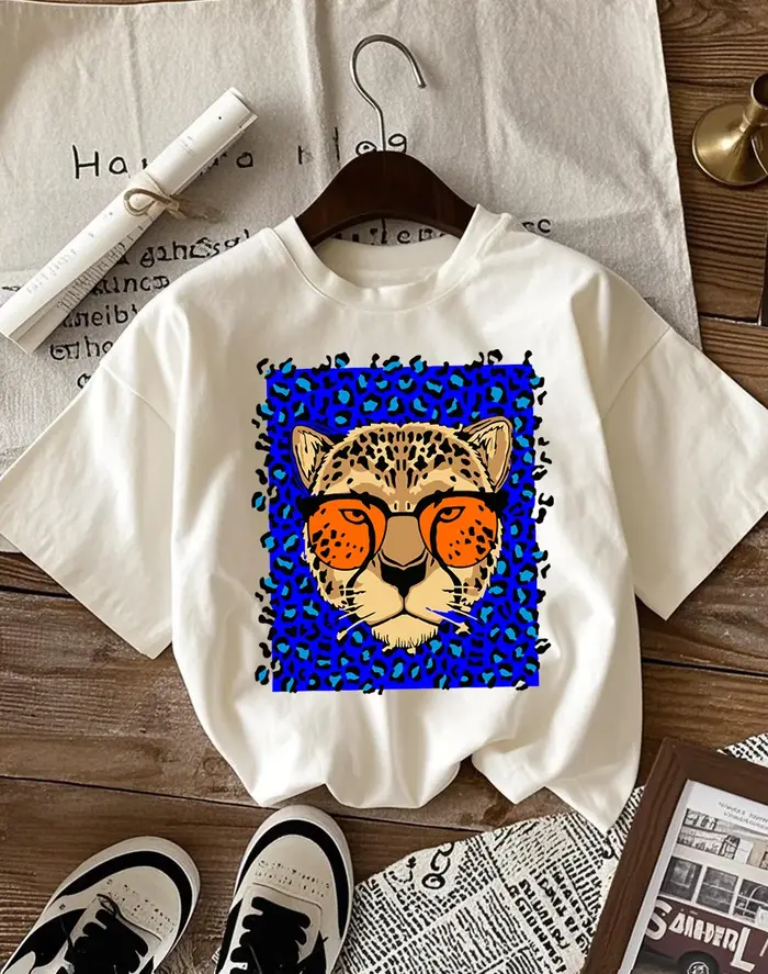 T-Shirt col rond en coton pour femmes