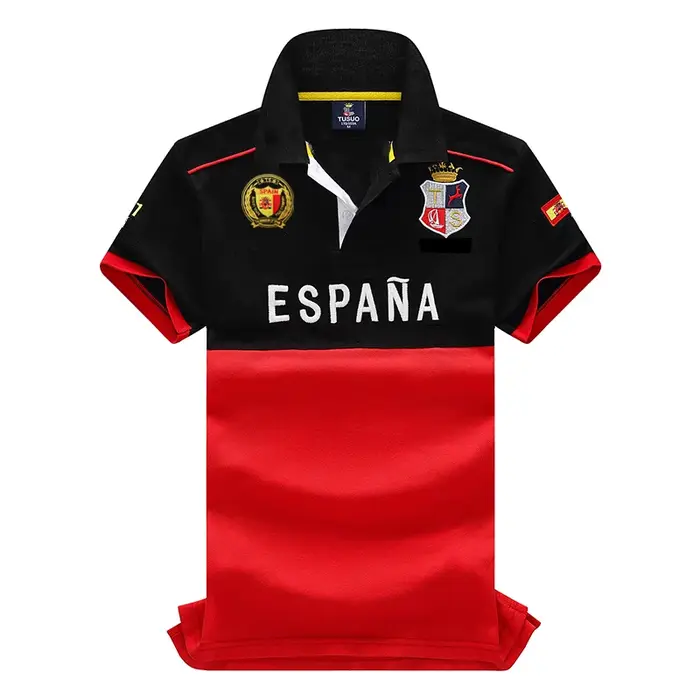 Polo homme classique suisse populaire 100% coton broderie manches courtes col de sport T-shirt surdimensionné taille américaine XS-7XL