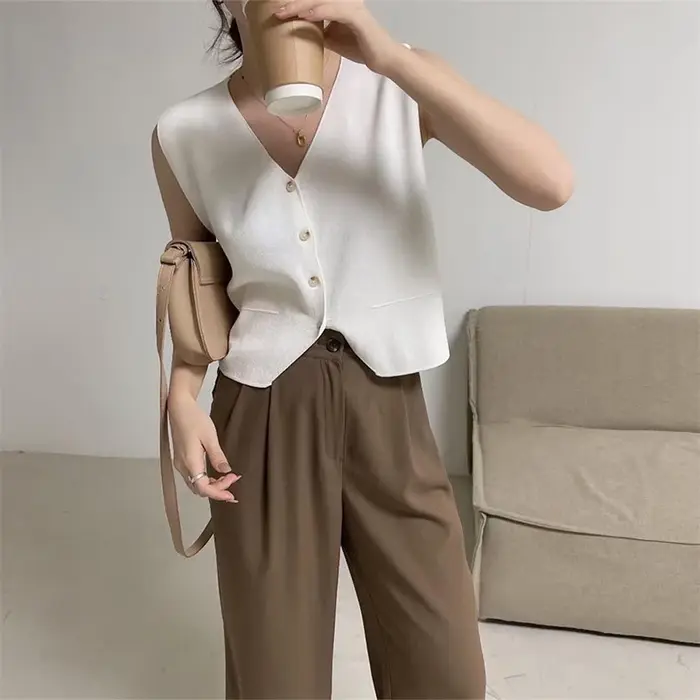 T-shirt Chic à Col en V pour Femme, Vêtement Décontracté, Rétro, Solide, pour Document