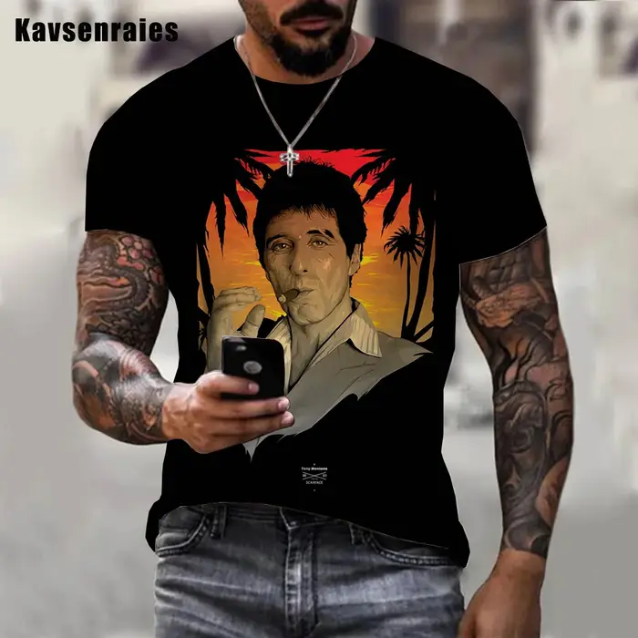 T-shirt du film planchers face Tony Montana pour hommes et femmes