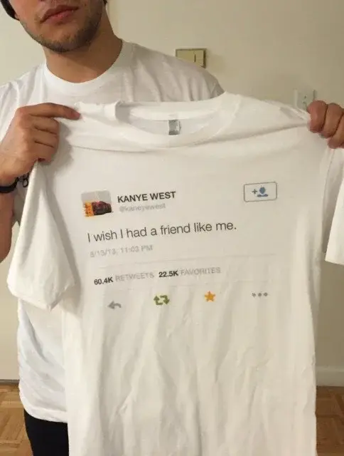 Je souhaite que je t'ai un ami comme moi t-shirt hommes été à manches courtes Tumblr mode imprimé t-