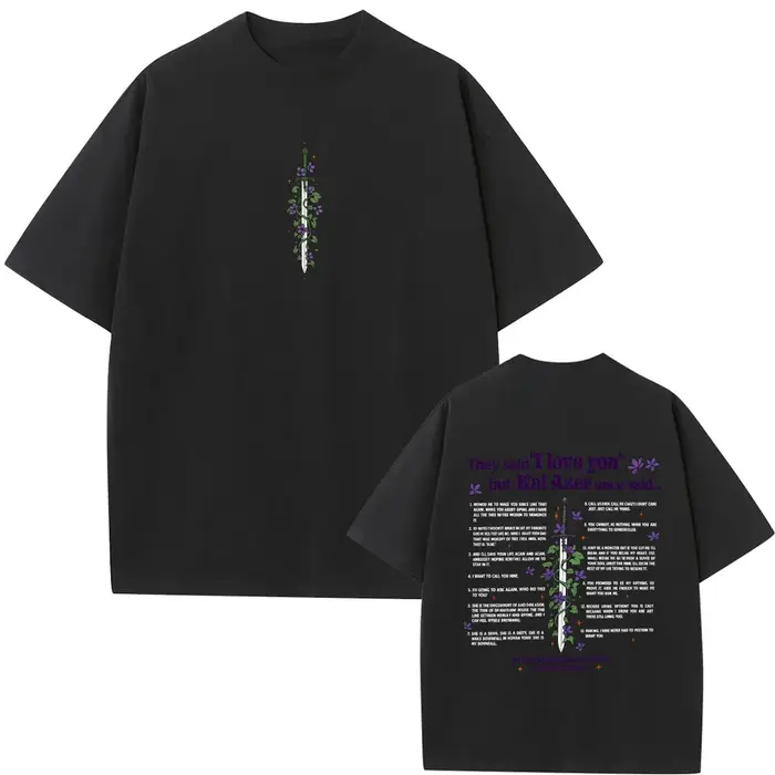 Kai Azer I Love You in Powerless T-shirt Homme Femme Y2k Harajuku Esthétique T-shirts Unisexe Décont