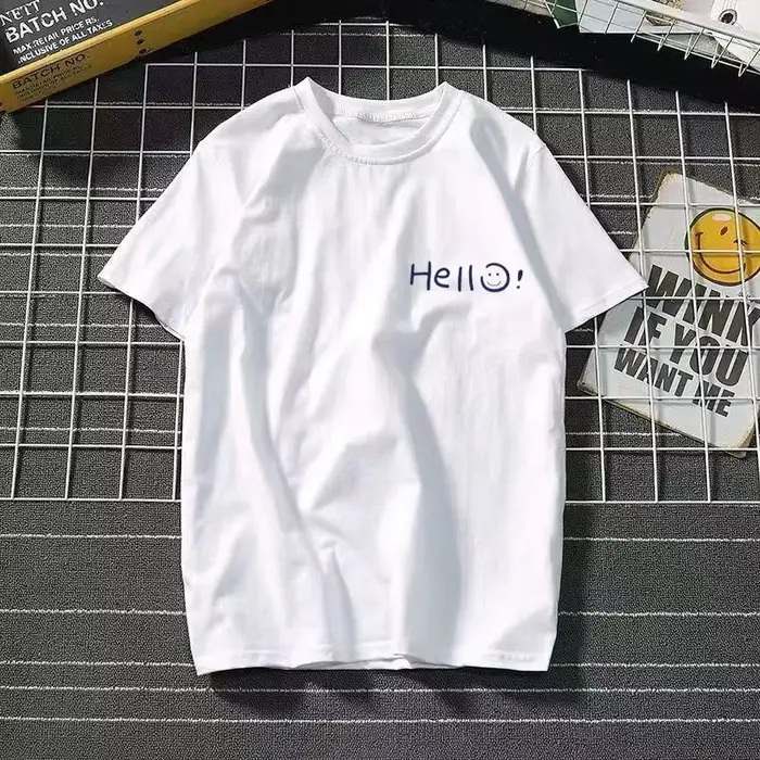 T-shirt décontracté d'été pour femmes : T-shirt à manches courtes col rond style frais imprimé hibis