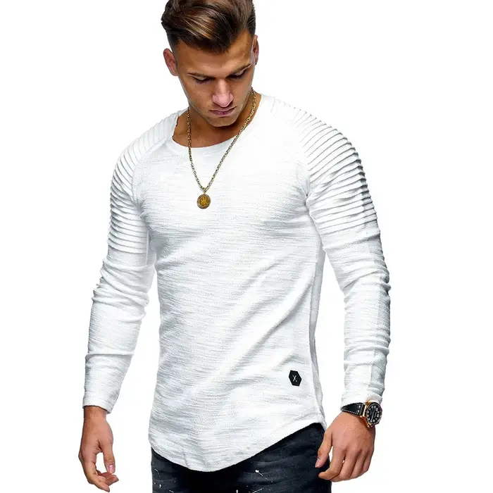 MRMT 2026 Nouveau T-shirt Homme Uni Coupe Slim Col Rond Manches Longues
