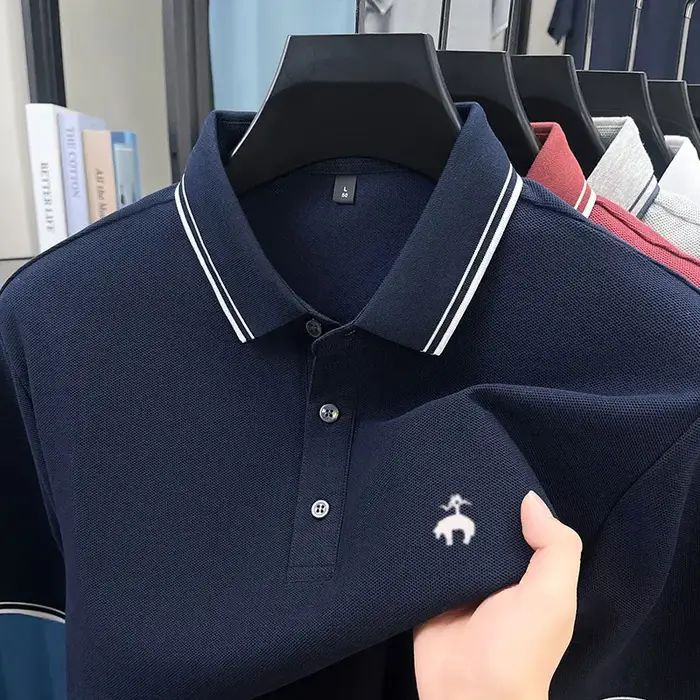 Polo brodé de marque haut de gamme pour homme