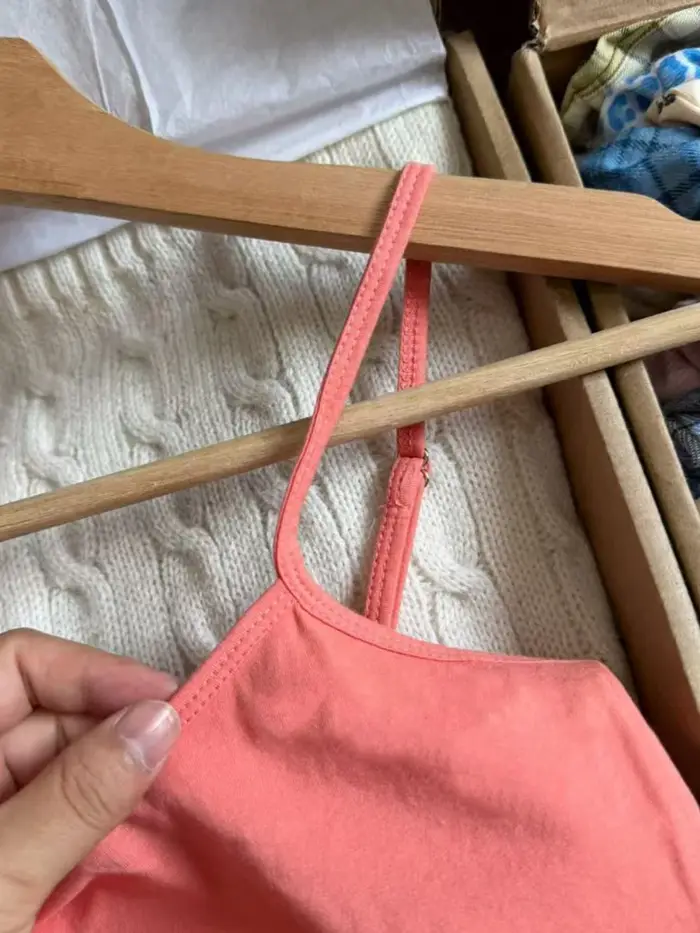 Nouveau débardeur court orange pour femme