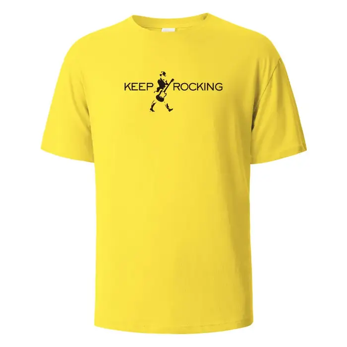 T-shirt imprimé Keep Rocking pour hommes et femmes, t-shirts d'été, 100% coton, col rond, surdimensi