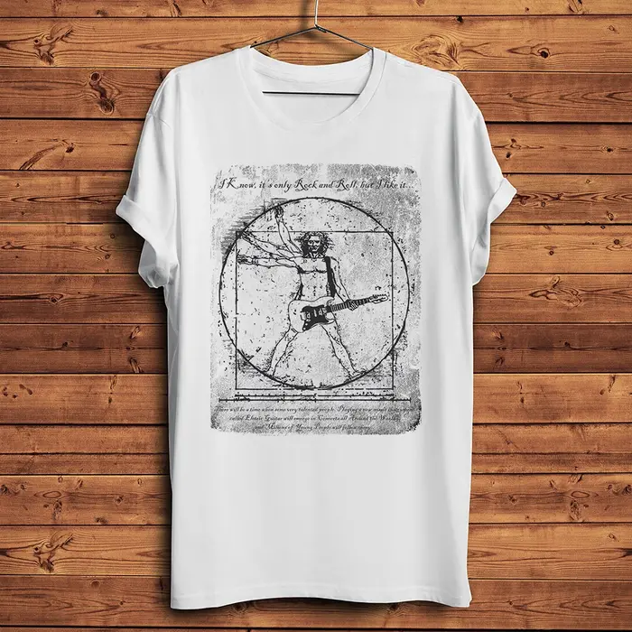JEVitruvian-T-shirt unisexe rétro et artistique pour homme
