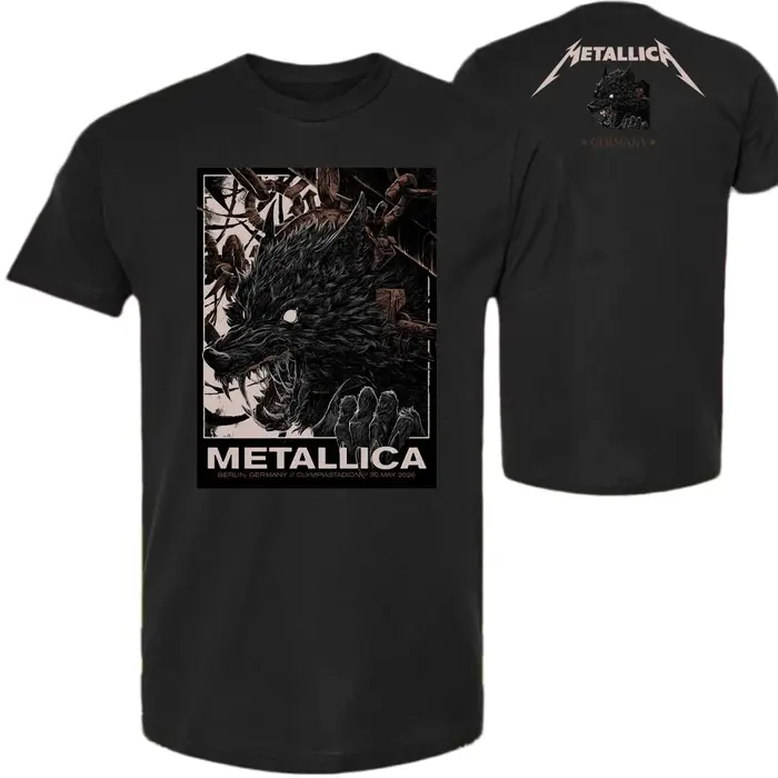 Metallica M72 Berlin Olympiastadion Rock Merch 2026 nouveau t-shirt 100% coton unisexe pour hommes et femmes Y2k Vintage Fans Tee