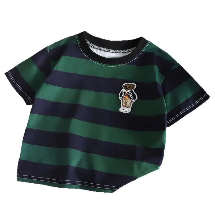 Tops à col rond pour garçons et filles