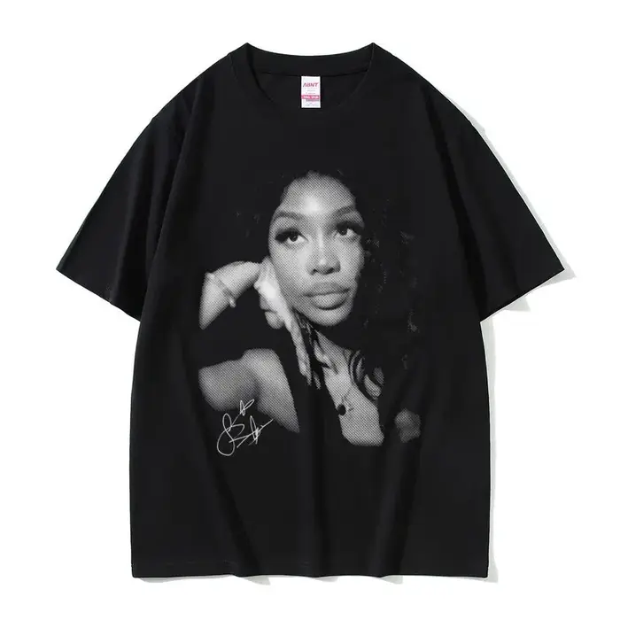 Rappeur SZA visage graphique T-shirt hommes femmes vêtements Hip Hop mode surdimensionné T-shirts ho