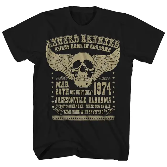 Groupe de rock sud-americain Lynyrd Skynyrd - T-shirt américain à manches courtes