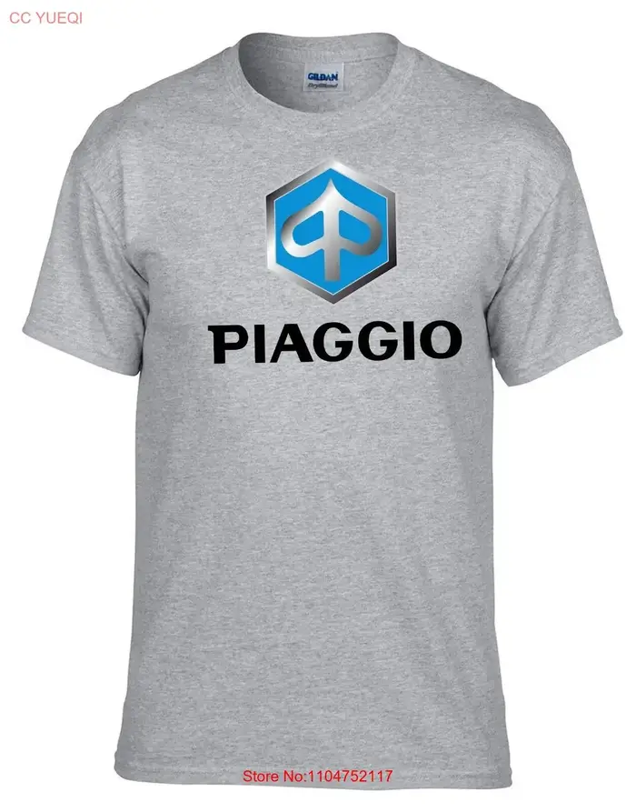 Piaggio Scooter Grey T Shirt 528_Grey vintage lavé unisexe vêtements de créateur haut graphique doux pour un usage quotidien étiré