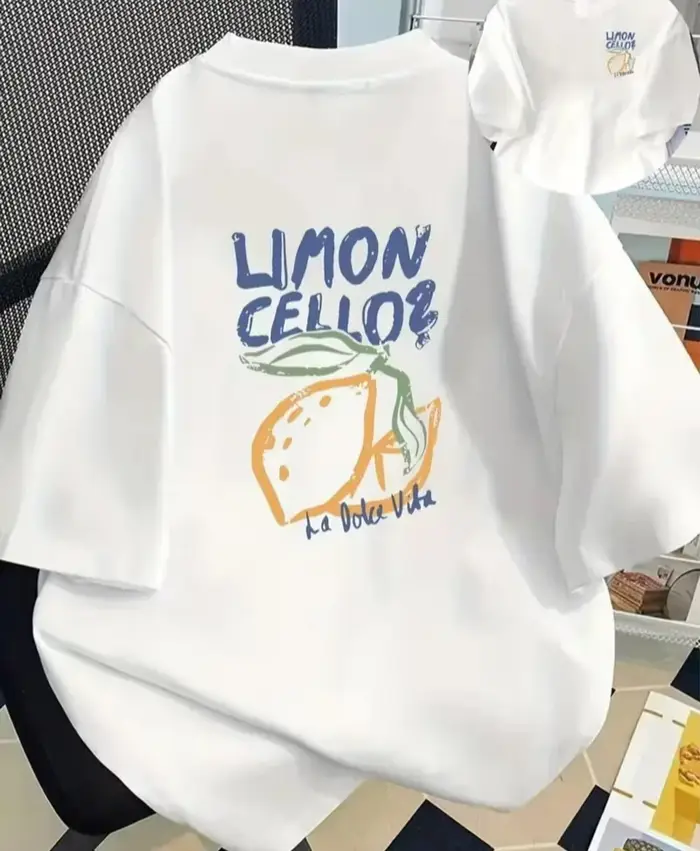 T-shirt imprimé citron Limoncello, hauts graphiques italiens d'été à manches courtes, décontractés, 