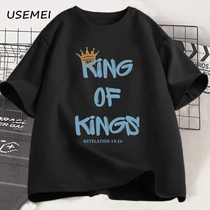 Roi des rois T-Shirt vêtements chrétiens cadeau religieux pour hommes femmes jésus Christ Streetwear
