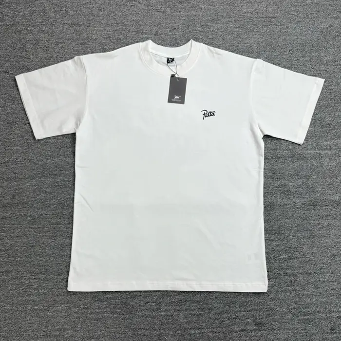 T-shirt classique Patta 26SS Nouvelle Collection – Homme/Femme – Coton ample décontracté – Imprimé lettres PATTA noir et blanc – Manches courtes