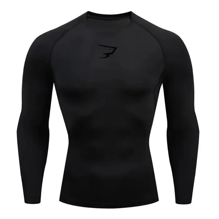 T-shirt de fitness à manches longues pour hommes