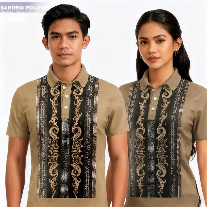 Chemise Polo Unisexe Barong 2026 – Tenue Traditionnelle Philippines – Manches Courtes – Idéale pour Festivals et Tenues Décontractées