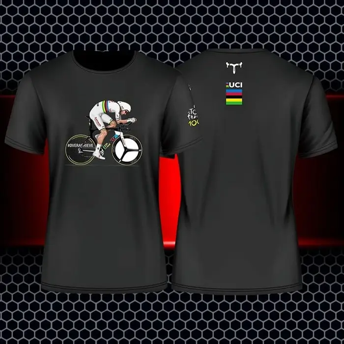 T-shirt en pur coton pour cycliste de l'équipe Tour de France, vêtement de cyclisme personnalisé, ti
