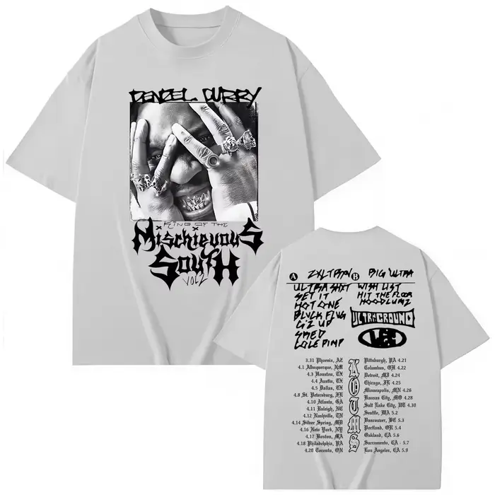 T-shirts graphiques du tournée 2025 du rappeur Denzel Curry, vêtements pour hommes et femmes, mode h