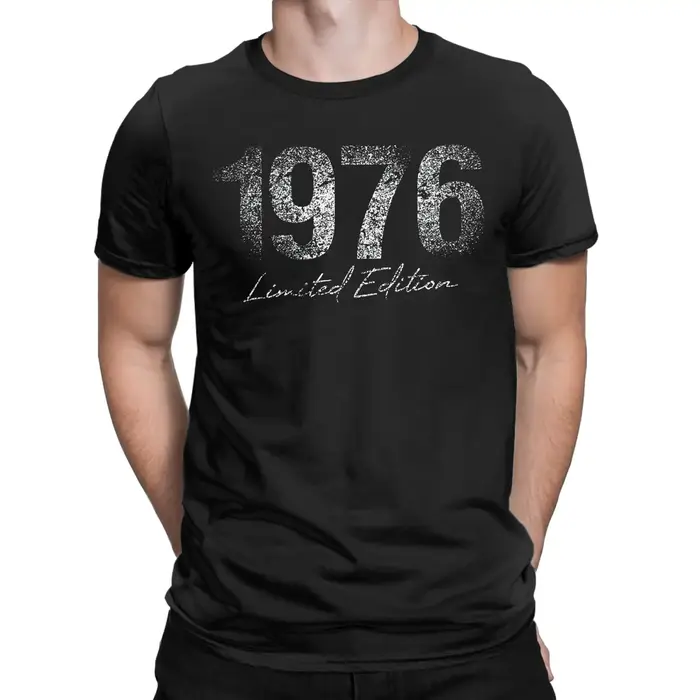 T-shirt en coton pour hommes, édition limitée, Vintage 1976, T-shirts d'été géniaux, col rond, Hipster, vêtements surdimensionnés, bon marché
