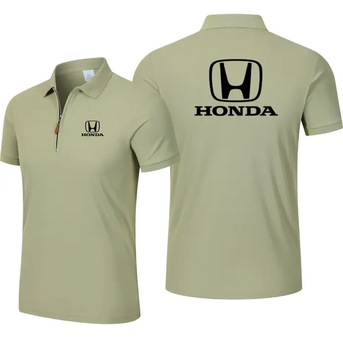 Polo à demi-zip pour homme Honda Peugeot Racing Team, T-shirt décontracté à manches courtes pour hom