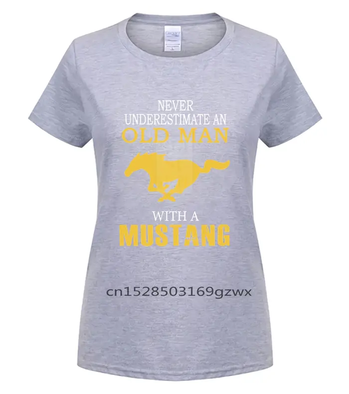 T-shirt cool pour hommes, ne sous-estimez jamais un vieil homme avec un Mustang, t-shirt d'été à man