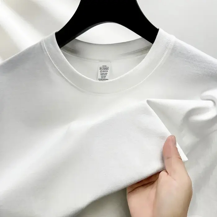 100% pur coton été haut de gamme marque hommes à manches courtes col rond Style à la mode demi manch