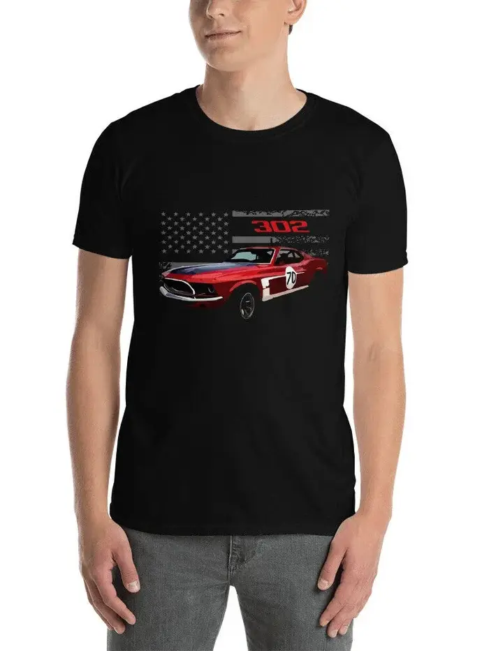 Mustang 302 classique Muscle car T-Shirt à manches courtes nouveau 100% coton à manches courtes col rond Harajuku décontracté hommes T-shirt Streetwear