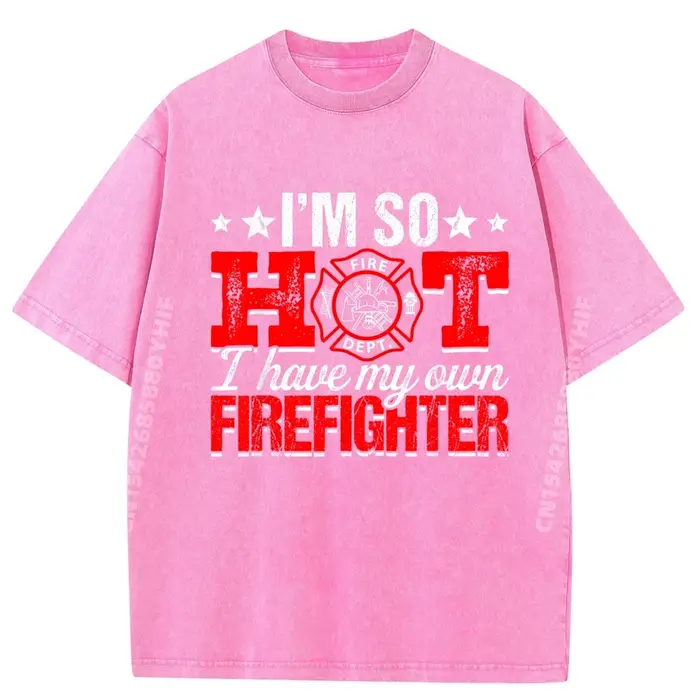 T-shirt graphique décontracté pour femme pompier