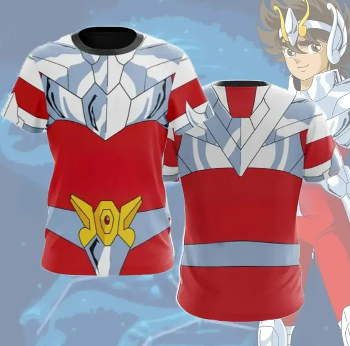 Saint Seiya Pegasus Cosplay T-shirt impression 3D enfants dessus d'anime hommes femmes à manches cou