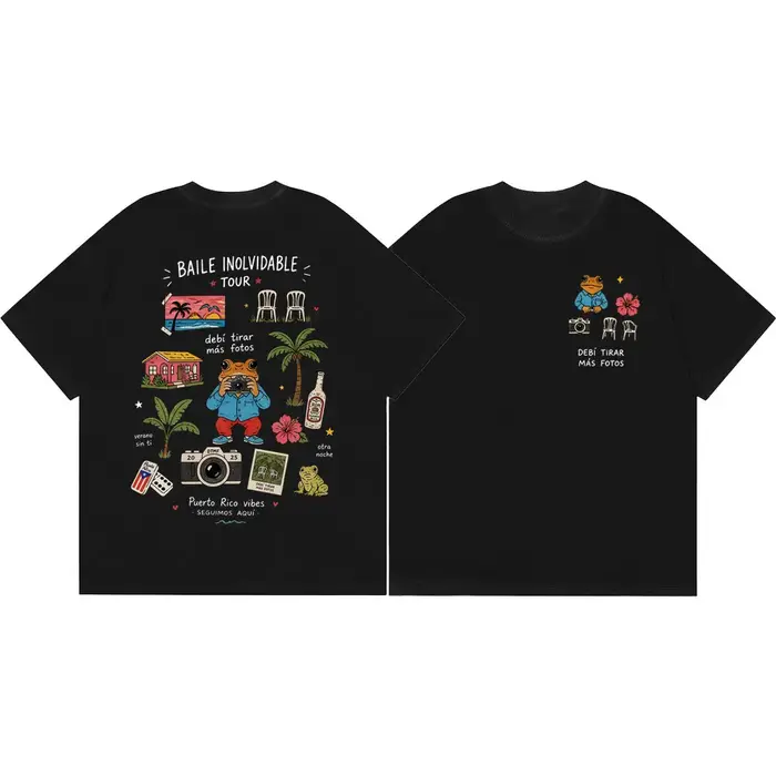 T-shirt Rapper Bad Bunny Debi Tirar Mas Fotos DTMF Album Merch T-shirt Homme Femme Vêtements Mode Hi