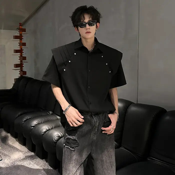 Chemise d'été à manches courtes pour hommes, Design Unique, tendance, Style célébrité, Performance s