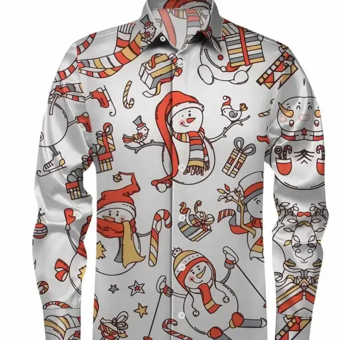 Chemise imprimée de fête de noël pour hommes