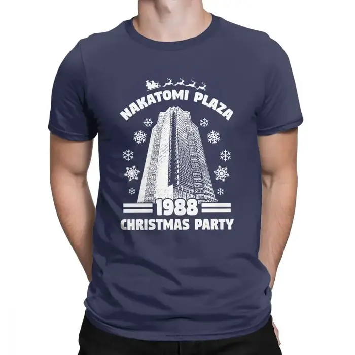 T-Shirt homme 100% coton, humoristique, Nakatomi Plaza, fête de noël, 1988