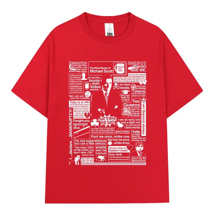 Les mots sages de Michael Scott hommage le bureau T-shirt série TV Dwight Schrute Jim Halpert T-Shir