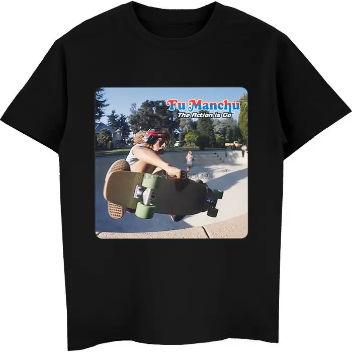 T-shirt Fu Manchu en coton pour homme, streetwear, hip-hop, amusant
