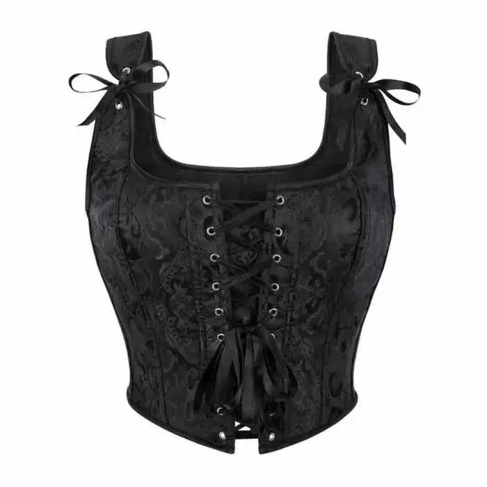 Blanc victorien Vintage Jacquard gilet femme avant à lacets débardeur hauts Corset Punk Goth vêtements Sexy Corselet femmes Shapewear