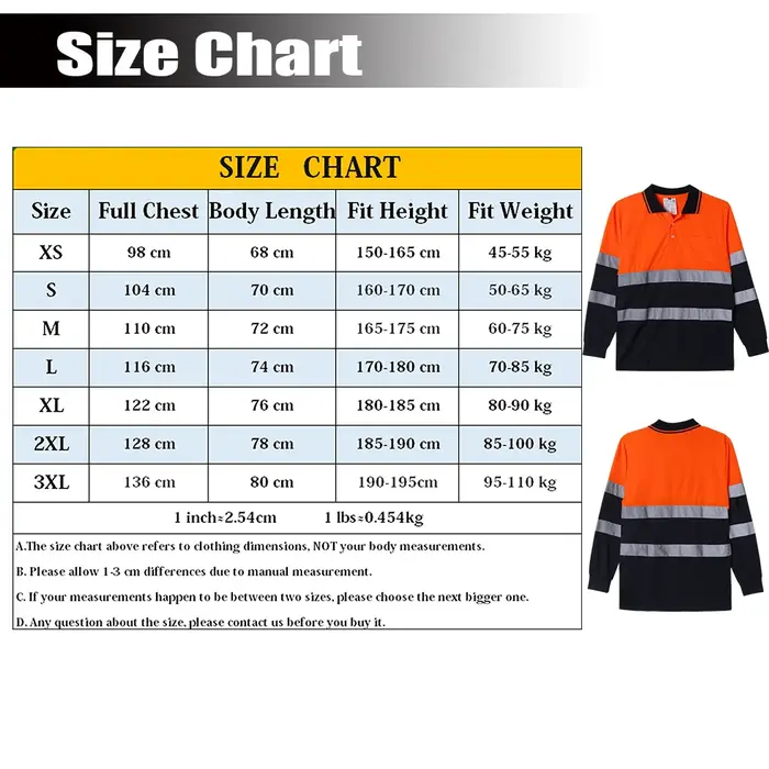 Polo de sécurité personnalisé avec logo orange