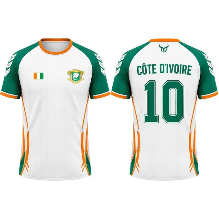 Nouveau t-shirt en jersey imprimé drapeau de la Côte d'Ivoire
