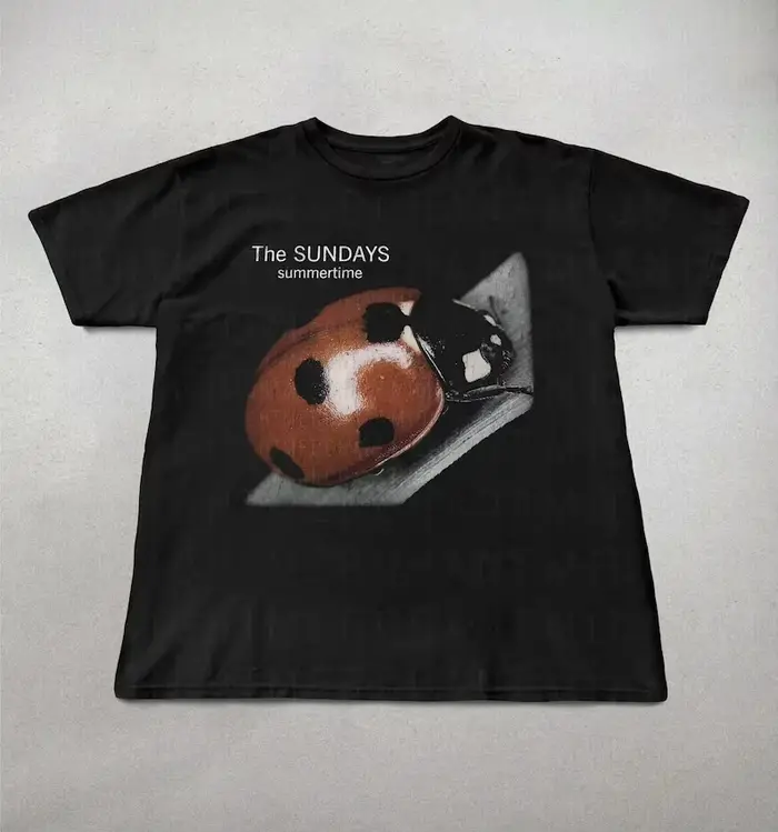 The Sundays Summer Time T-shirt à manches courtes en coton Vintage motif drôle imprimé T-shirt hommes femmes Ins Style Y2k Streetwear T-shirt hauts