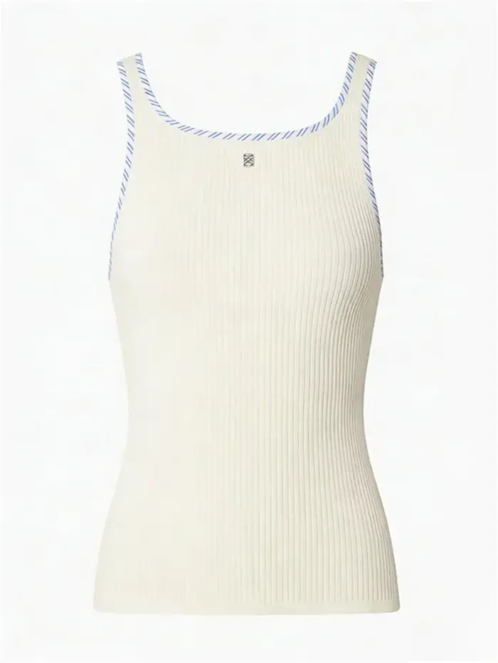 Débardeur tricoté blanc pour femme