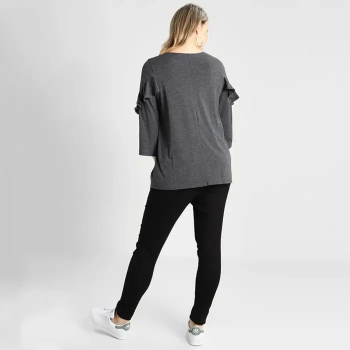 T-shirt en coton à manches trois quarts pour femmes