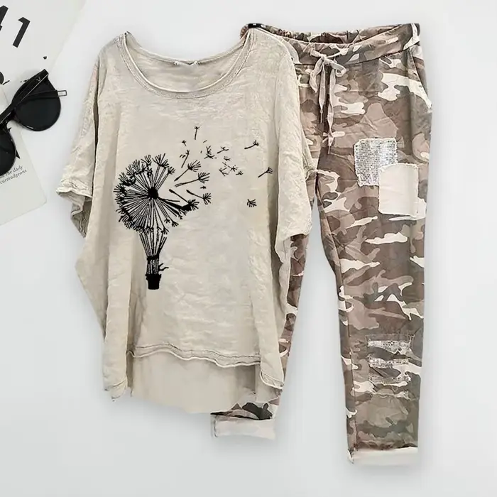 ChimWomen-Ensemble T-shirt et Pantalon pour Femme