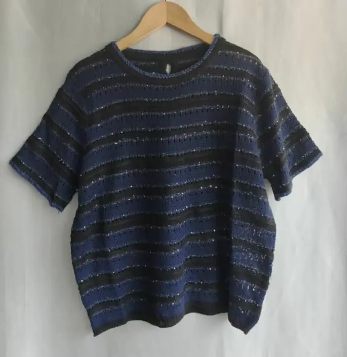 Chemises pour femmes tricot t-shirts 2025 Ropa Mujer à manches courtes col rond rayé t-shirts Y2k ha