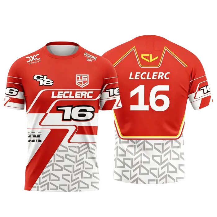 LECLERC No16 Rider Monaco Pink 2026 T-shirt d'été décontracté à manches courtes pour hommes et femme